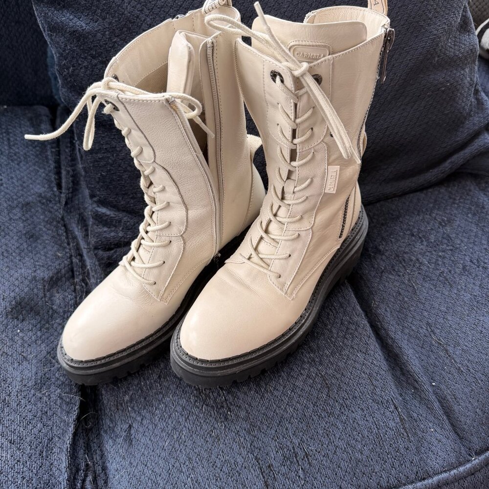 Carmela Cream Ankle Boots